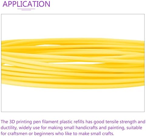 Dmiotech 1 пакет 16ft 3D филаменти за пенкало Пополнува 1,75мм PCL 3D печатење филамент повторно жолта, за 3Д печатачи 3Д пенкало