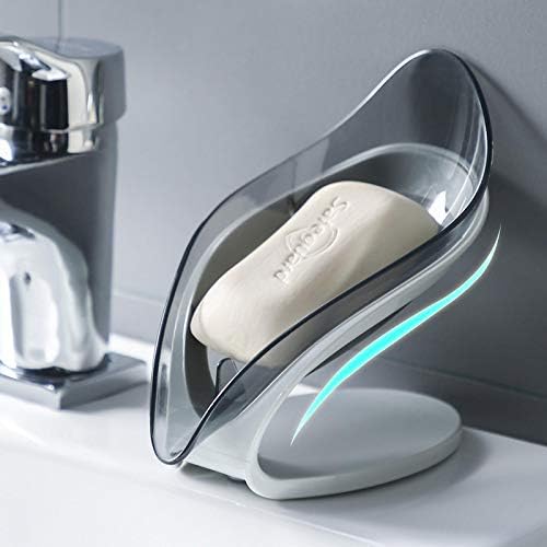 Кливи Креативно про transparentирен транспарентен сапун во форма на лисја, бања, тоалет, бесплатен удар, исцедување сапун за сапун сапун