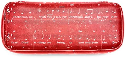 Кутија со моливи на геерот, торбичка за моливи, торба со моливи, естетска торбичка за молив, естетска лист, весела Божиќна црвена музика
