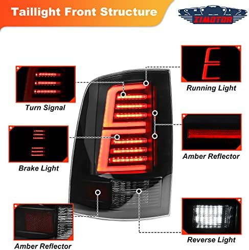 I1MOTOR Целосна LED Опашка Светла за 2009-2018 Dodge Ram Меморија 1500 2500 3500 Задни Светла Автомобил Заден Секвенцијален Drl Трепкач