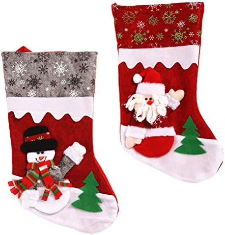Абоофан 2 парчиња Божиќни чорапи за подароци за не-ткаени 3Д кукли за Божиќни чорапи