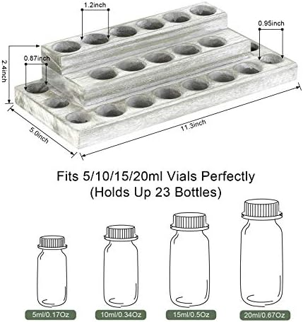 Бти Етерични Масла За Складирање Решетката, 3 Ниво Природно Дрво Есенцијално Масло Држач Држач За Дисплеј, Мирис Лак За Нокти Организатор
