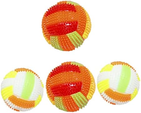 Toyvian 4pcs сјајни одбојка играчки топки за безици за деца, водени играчки, трепкачки играчки стискаат жив топки светло светло шилести топчиња трепкачки шилести топчињ