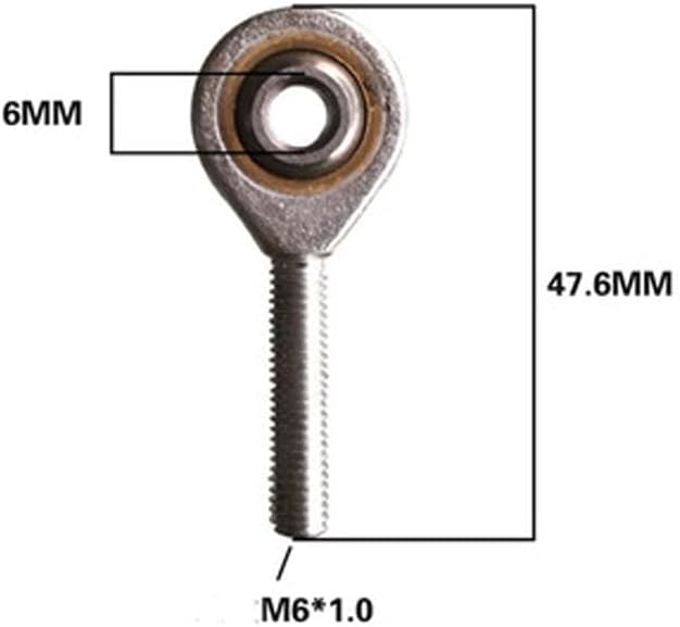 2 парчиња М6*1 нишка од десната рака 6мм*47,6 мм конектор за рибино око завртка завртка спој за нокти лежиште универзална врска