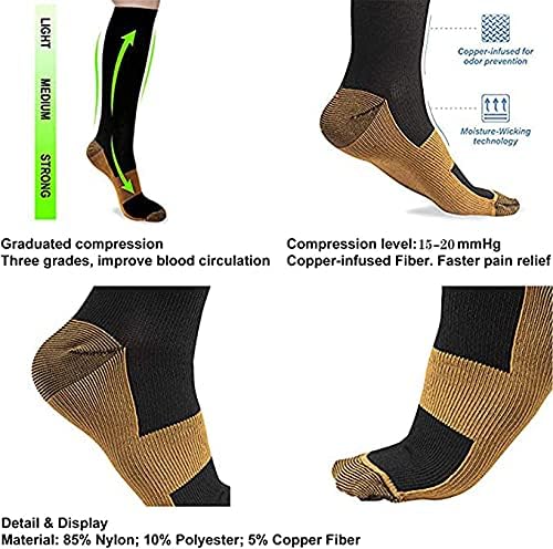 ЕВРГР Чорапи За Компресија Со Патент За Жени Затворени Прсти, 2 Пара Чорапи Со Патент Теле Лесно Се Исклучуваат 15-20 ммхг За Проширени