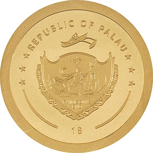 2023 Де Мало Злато Пауеркоин Кошарка Специјални Форми Златник 1$ Палау Антички Финиш