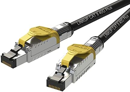 LINKUP - [GHMT &засилувач; DSX8000 Сертифициран Cat8 Етернет Лепенка Кабел S/FTP 22AWG Двоен Заштитен Цврст Кабел | 2000MHz 2GHz