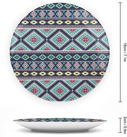 Африкански ацтеки племенски ленти коски Кина Декоративна чинија тркалезни керамички плочи занает со приказ за домашна канцеларија wallид вечера