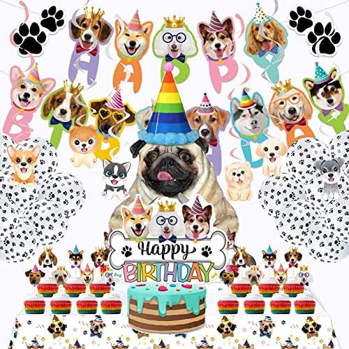 Гадеја 53 парчиња Материјали За Среќни Роденденски Забави За Кучиња, Декорација За Забава За Среќен Роденден На Животни, Вклучуваат