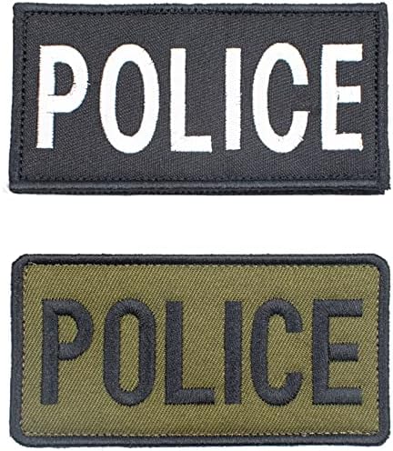 2 пакувања полициски закрпи извезени закрпи со тактичка мала мала лепенка за градите или рамото на службениците за градите или рамото,