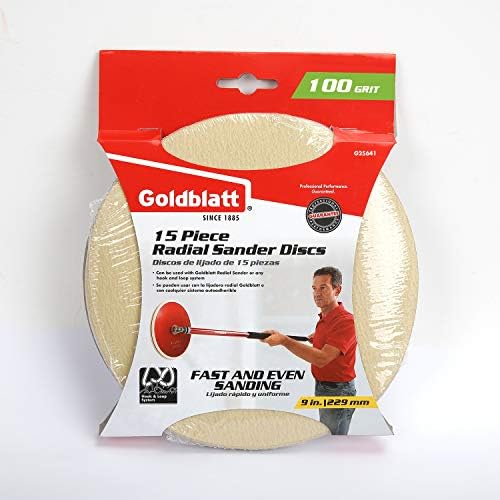 Goldblatt G25641 Vortex 100 Grit 9-инчен пескачки диск, 15-пакет
