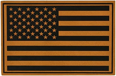 Кожа американско знаме тен/кафеава воена тактичка лепенка - големина 2 ”x 3” - Прицврстувач за кука и јамка/поддршка - Додаток за облека,