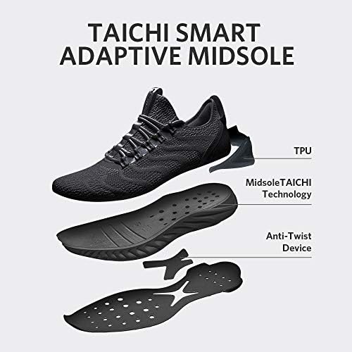 Врвни мажи удобни чевли за трчање Taichi King Adaptive Smart Cushioning Pranser Prinench Pranikes за одење, тенис, фитнес, салата