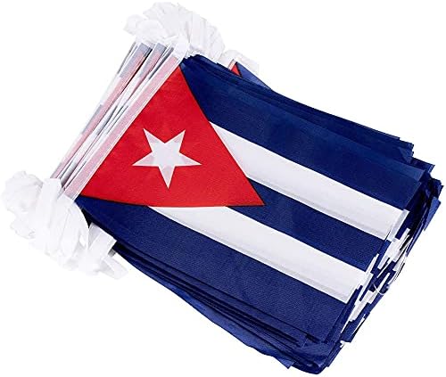 Јувале Кубански Знамиња Со Жици-100-Парче Знаме За Знаменце Виси Декорација, Венец Со Знаме На Куба За Внатрешен Надворешен Дисплеј,