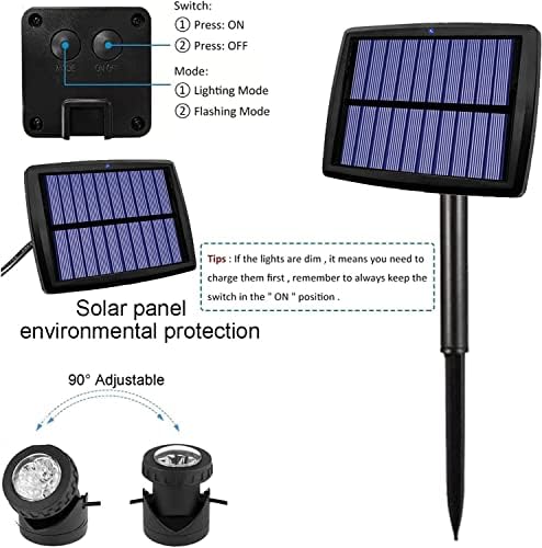 РЕФЛЕКТОРИ НА СОЛАРНОТО Езерце АВЕКИ, 12 ЛЕД Соларни Подводни Светла со Водоотпорна Подморница Со Двојна Глава, Безбедносно Осветлување