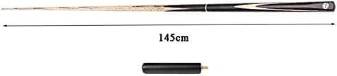 DSJ Billiard Pool Cue 57inch, 1/2 Split Handmade Snooker Cue, единечен истрел, Billiard Wood Billiards Stick 19oz со рачка за продолжување/Cue Black/Tips10mm