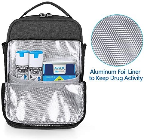 Curmio Insulin Cooler Case Case Epipen Travel Tagn, изолиран случај со носење дијабетичари со лента за рамо за пенкала за инсулин, мерач на гликоза,