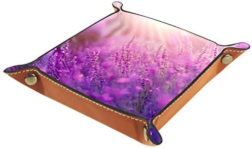 Лаванда виолетова цветна организатор на цвеќиња канцеларија микрофибер кожна биро за лакови практично кутија за складирање на