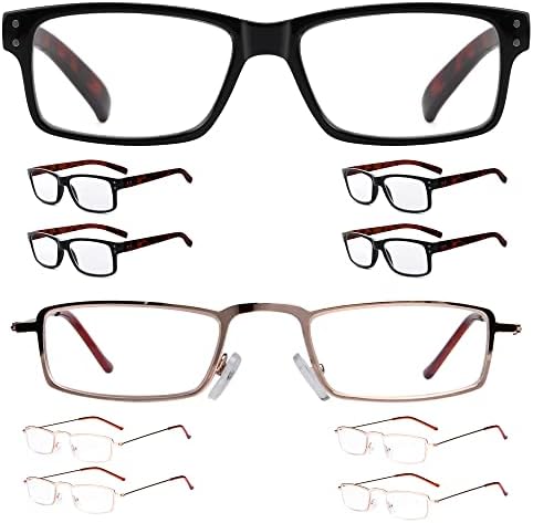 Очила За Очи Заштедете 10% На Комплет 5 Пакети Гроздобер Очила за Читање За Мажи и 5 Пакети Читачи на Половина Око +1.50