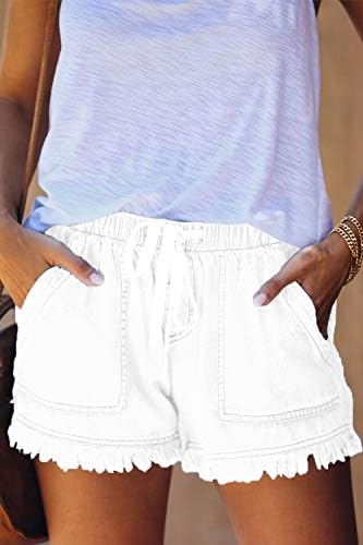Јокурски жени лесни шорцеви обични буги трендовски кратки панталони еластични влезови на половината удобни шорцеви