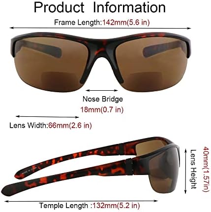 Хијун 3 Пара Бифокални Очила За Сонце За Мажи И Жени, Очила За Читање За Надворешна Заштита ОД УВ Зраци Со Половина Раб