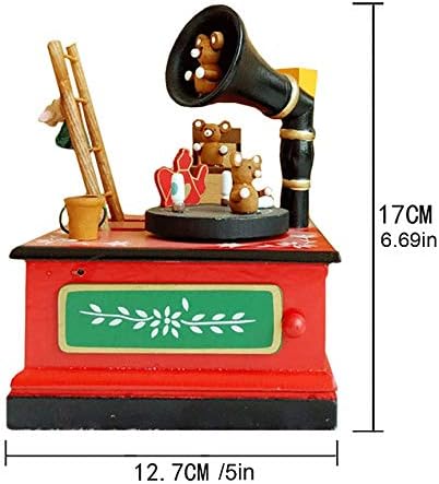 Wybfztt-188 Божиќни украси дрвени музички кутии музичка кутија за декорација за спална соба дома декорација музичка кутија