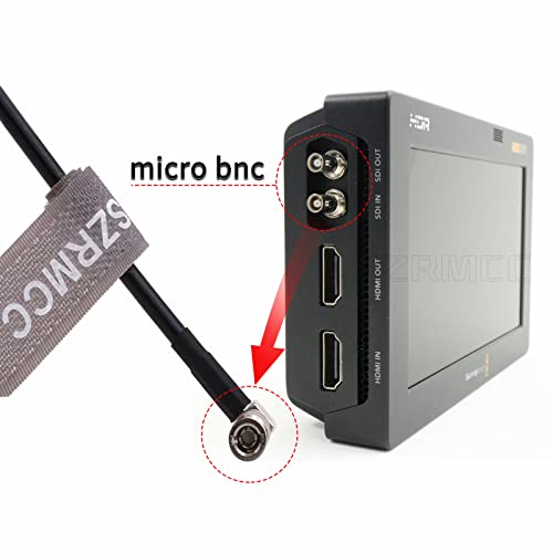 SZRMCC со голема густина HD десен агол микро Bnc Q4 до стандарден BNC Female 75 Ohm UHD 4K видео коаксијален кабел за BlackMagic Video Assist 5 ″ 12G-SDI HDR монитор