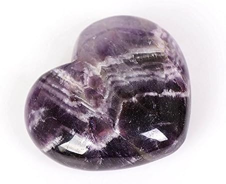 Природен кварц срце аметист кварц заздравувачки скапоцен камен loveубов врежан полиран врежан дланка загрижени камен реики балансирање