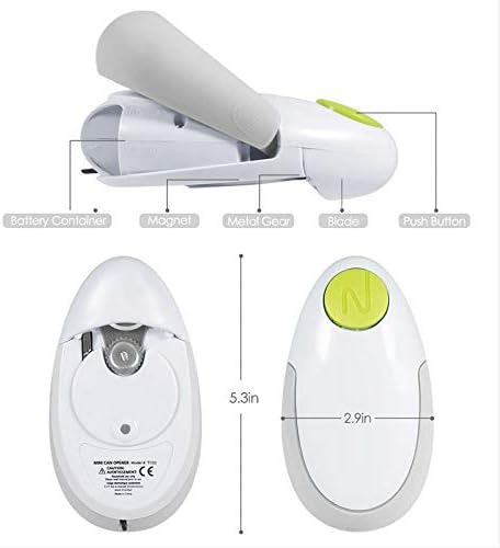 Автоматскиот електричен отворач за конзерви на мама во кујната, рачен отворач за конзерви на батерии, може да ја отвори конзервата