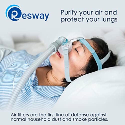 Premium Resway за еднократна употреба CPAP филтри | Компатибилен со ResMed AirSense 11 | Стандардни филтри за полен за прашина, првут, полен | 60 филтри за замена