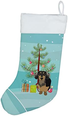 Богатства на Каролина WDK2989CS DACHSHUND црна и тен #4 Божиќно Божиќно порибување, камин виси чорапи Божиќна сезона Декора за украси за семејство