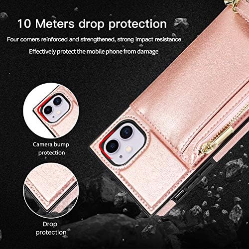 Defbsc Crossbody iPhone 11 Pro Max Case, кутија за патент на патент со слот за картички и Kickstand, прилагодливо заштитено засолниште