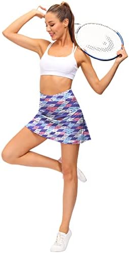 LOOVOO женски плетени тениски здолништа со џебови шорцеви атлетски здолништа за голф активна облека за вежбање спортско здолниште