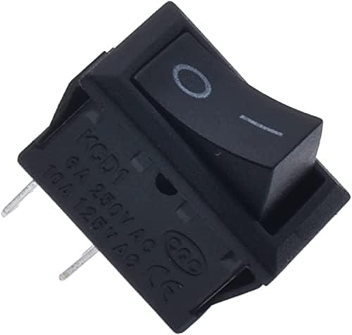 Swubiao Rocker Switch 10PCS KCD1-101 Rocker Power Switch 6A250V 10A125V Прекинувач на копче SKPT 2 стапки 15 * 21мм Вклучен/исклучен прекинувач