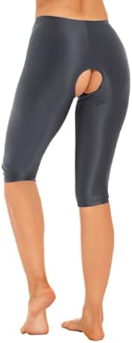Zdhoor Womenените со високи половини Сјајни хулахопки Активни тренингот јога панталони кои работат со колено должина шорцеви