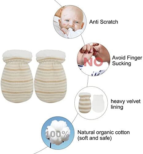 Зандо Бебе белезници новороденче зимски белезници за бебе момче топли белезници за белезници за бебиња 0-6 месеци без гребнатини.