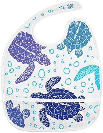 Емеливор морски желки Бебе Бибс за девојче девојче, хранење со водоотпорни мали деца, за јадење девојчиња момчиња кои хранат мали деца 1-3 години, 2 пакувања