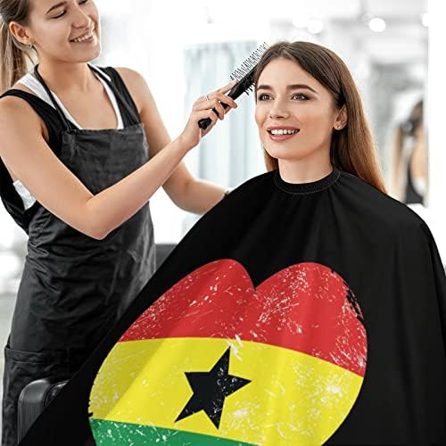 Гана Ретро Срце Знаме Бербер Кејп Професионална Коса Сечење Престилка Фризер Кејп Барбер Додатоци За Мажи Жени