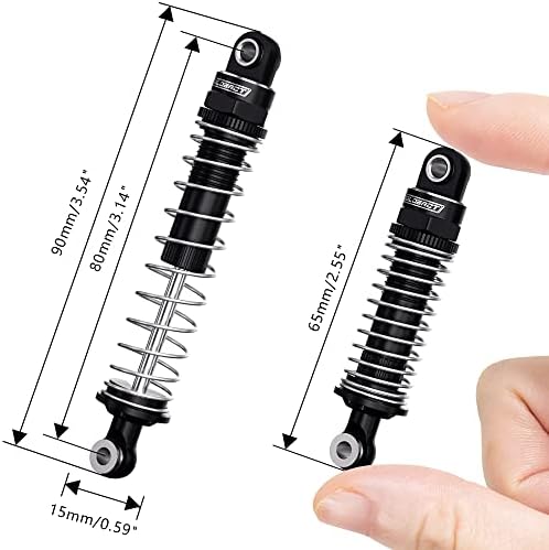 Глобак 80мм алуминиумски предни и задни шокови Прилагодлива цврстина за 1/18 RC Crawler Axial UTB18 Capra надградува делови