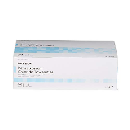 МекКесон Бензалкониум хлорид крпи, антисептичко чистење, индивидуални пакети, 100 марамчиња, 1 пакет
