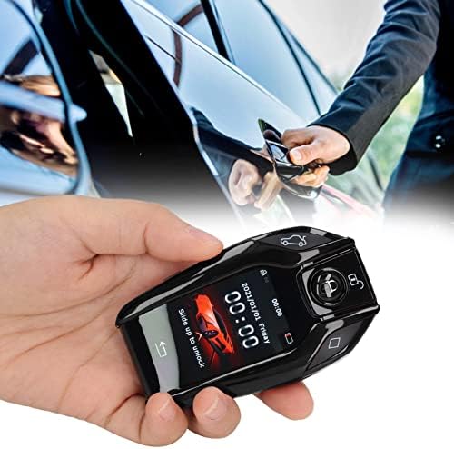 DIYDEG Клуч за влез без далечински управувач, 4 копче за далечински управувач со 4 копчиња со LCD екран на допир, замена на Universal Car FOB,