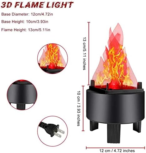 3Д лажна оган светло, треперење електронско бразиерно светло, реалистична ламба за ефект на пламен за свила за Божиќ во затворен простор