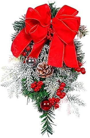 КСИОС Божиќна Декорација 2022 Декорација На Новогодишна Елка Трска Божиќна Врата Надолу Украси Венец Божиќ Виси Наопаку Божиќна Куќа
