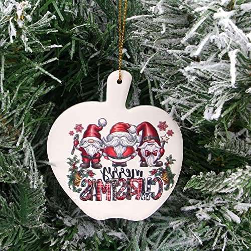Симпатични украси за новогодишна елка гном украси мини керамички Божиќни украси украсени надворешни фарма куќа Божиќ дрво украси