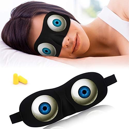 Tphon маска за спиење на очите смешно слепило за жени деца, надградена 3D контурирана маска за спиење на затемнување со прилагодлива лента, меки ноќни слепи нијанси на