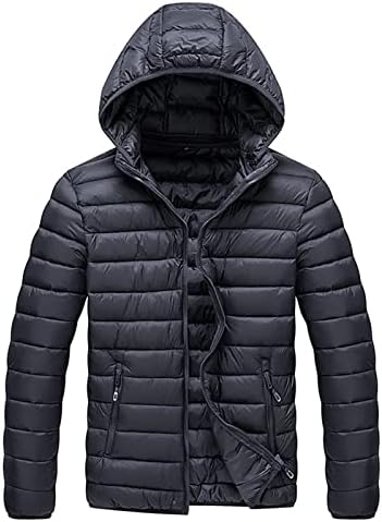Fsahjkee плус големина puffer јакна мажи, снег палто со тешка категорија редовна атлетска палто јакна со пуфери за надворешна облека за надворешна облека