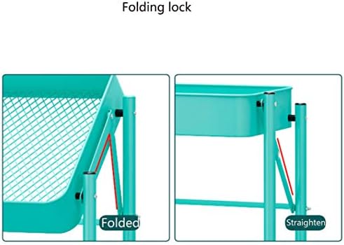 Цизпф Мала Количка Преклопливи Полици За Складирање Стои Дома Метал Организатор Решетка Штанд Полици Единици Заштеда На Простор Склопувачка