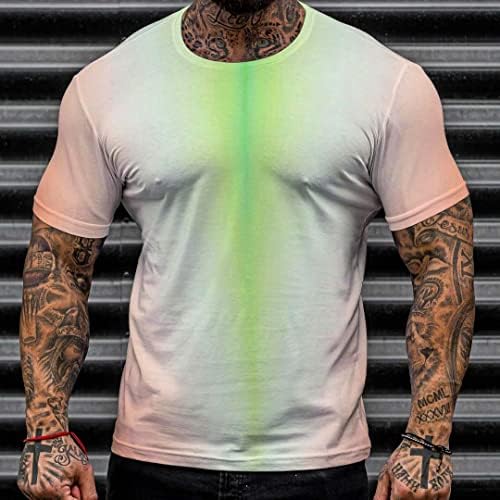 Обични кошули за мажи кои не се позиционираат печатење на тркалезниот врат Краток ракав, пулвер, блуза со лесни удобни врвови