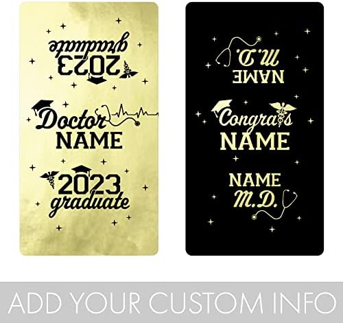 Персонализирани налепници за дипломирање на медицински училишта - За дипломирање на забави за фаворит за учење за М.Д.