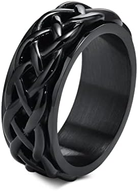 Ringsвони за вртење за мажи, прстен за маж за мажи, прстен на келтскиот јазол, прстен од не'рѓосувачки челик, прстени за анксиозност, прстен